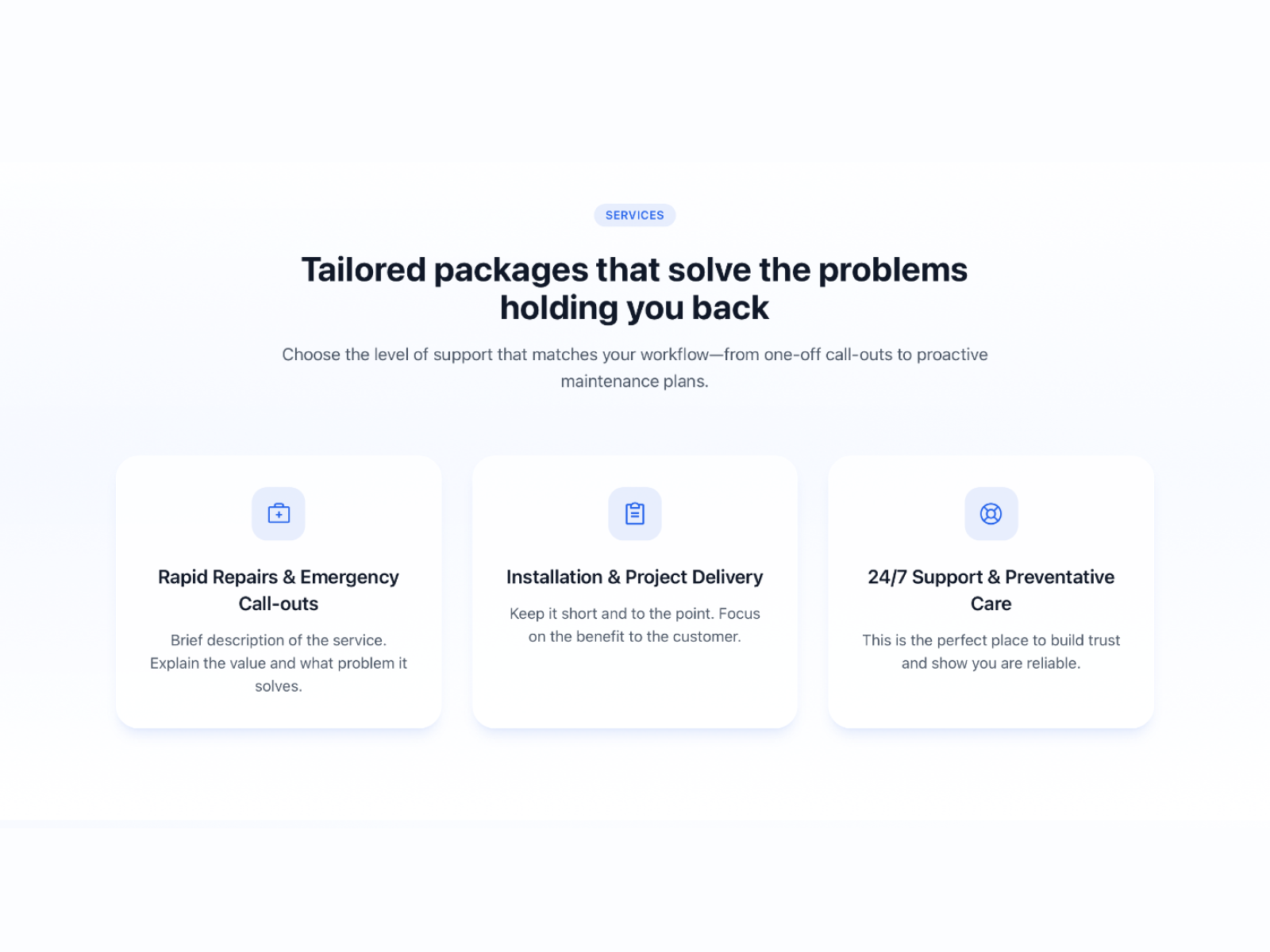 Service Biz template preview 2